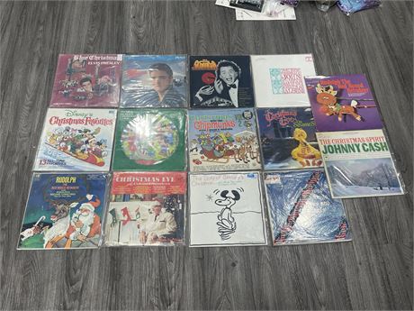 14 CHRISTMAS RECORDS - CONDITION VARIOUS FROM FAIR TO EXCELLENT - 1 SEALED