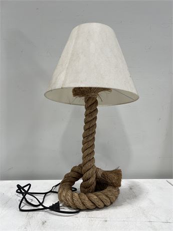 26” TALL THICK ROPE LAMP - NEEDS BULB