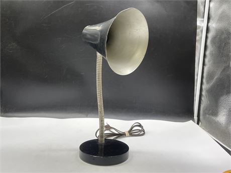 EARLY GOOSE NECK LAMP (NO BULB) (UNTESTED) (15”)