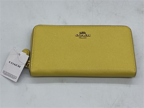 NWT YELLOW COACH WALLET
