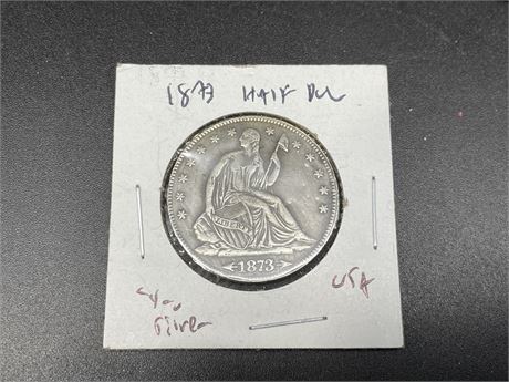 1873 USA SILVER HALF DOLLAR