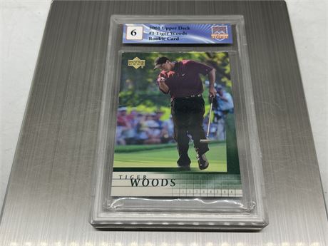 GRADED 6 TIGER WOODS ROOKIE CARD - UD