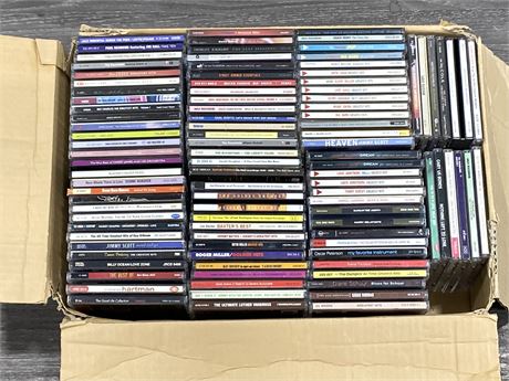 BOX OF OVER 95 BLUES AND JAZZ CDS - GOOD TITLES - VG+ TO NM