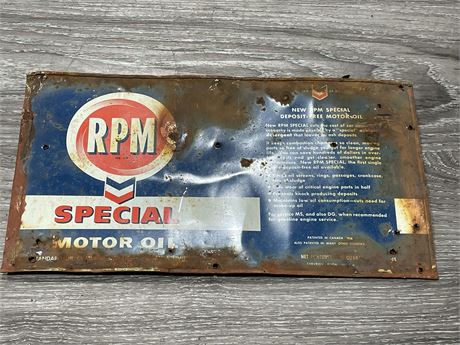RPM SPECIAL ORIGINAL TIN SIGN (12”X6.5”)
