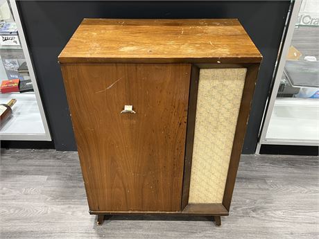 VINTAGE RCA VICTOR RECORD PLAYER (34” tall)