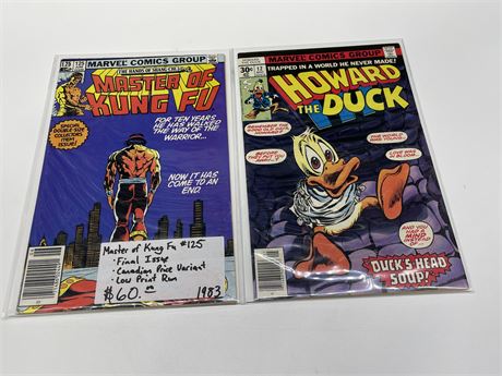 MASTER OF KUNG FU #125 FINAL ISSUE & HOWARD THE DUCK #12