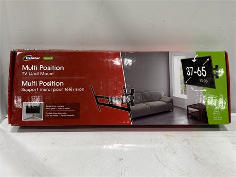 (NEW) MULTI POSITION TV WALL MOUNT 37”-65”