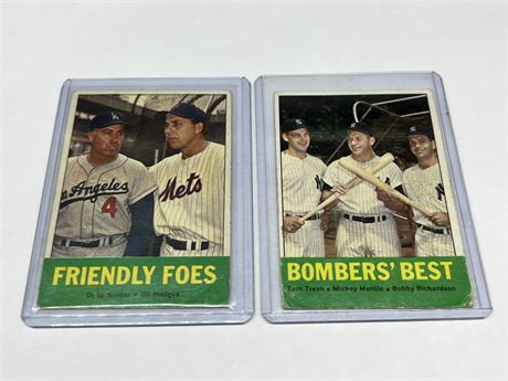 1963 TOPPS BOMBERS BEST & FRIENDLY FOES MLB CARDS - INCLUDES MICKEY MANTLE