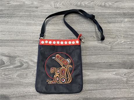EMBROIDERED NATIVE SATCHEL - SIGNED (9”X11”)