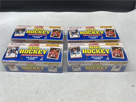 4 SEALED 1990 SCORE NHL COLLECTOR SETS