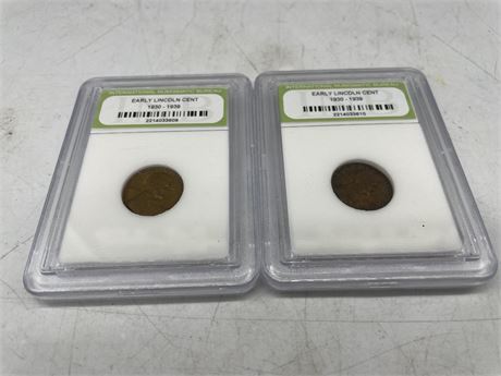 2 EARLY LINCOLN CENT 1937-1939