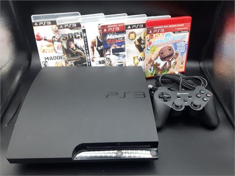 PLAYSTATION 3 SLIM CONSOLE WITH GAMES - EXCELLENT CONDITION