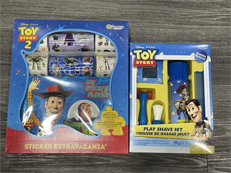 SEALED TOY STORY PLAY SHAVE SET + TOY STORY 2 SEALED STICKERS