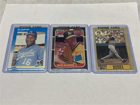 3 MLB ROOKIE CARDS
