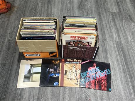 2 BOXES OF MISC RECORDS - SCRATCHED / SLIGHTLY SCRATCHED
