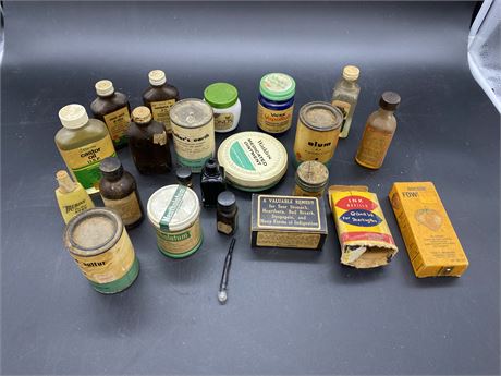 LOT OF VINTAGE OILS, OINTMENTS, & MORE (All full)