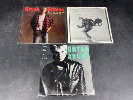(45") BRIAN ADAMS PICTURE SLEEVE - 3 DISCS - MINT