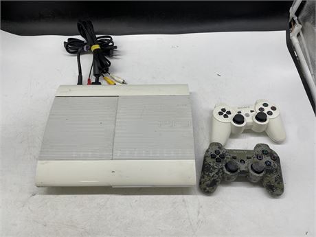 WHITE PS3 WITH 2 CONTROLLERS