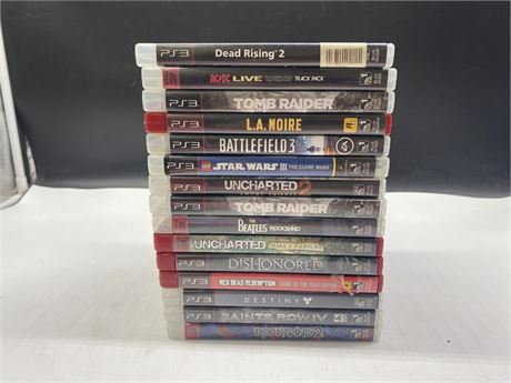 LOT OF 15 MISC PS3 GAMES