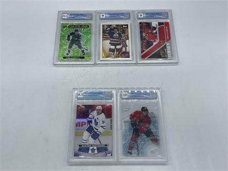 LOT OF 5 GCG GRADED NHL CARDS