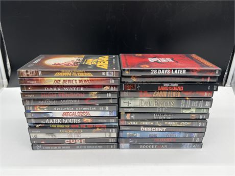 25 ASSORTED HORROR DVDS - SOME LOW BUDGET / UNCOMMON TITLES