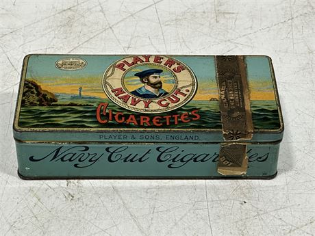EARLY PLAYERS NAVY CUT CIGARETTES TIN (6.5”)