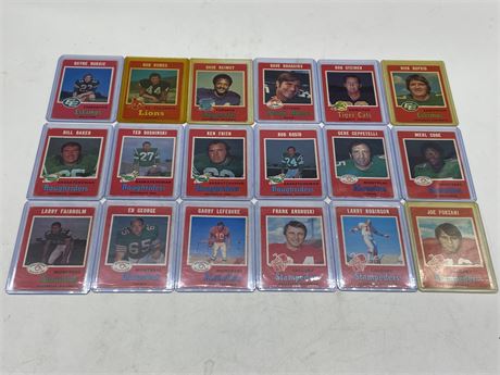 (18) 1971 CFL CARDS