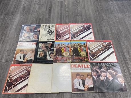 14 BEATLES RECORDS - VG (slightly scratched)