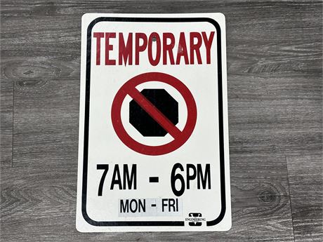 TEMPORARY PARKING CITY SIGN (12”X18”)