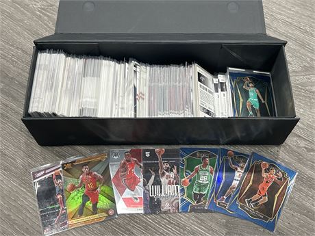 BOX OF MODERN NBA ROOKIE CARDS - MOSTLY PRIZM