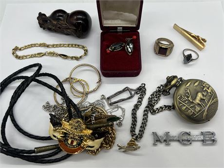 LOT OF VINTAGE JEWELRY & COLLECTABLES