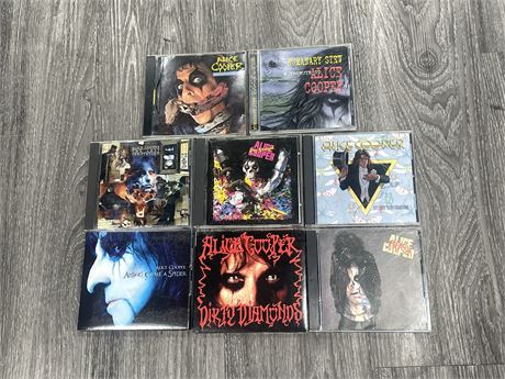 8 ALICE COOPER CDS - MOST ARE MINT