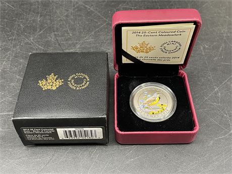 25 CENT ROYAL CANADIAN MINT COLOURED COIN