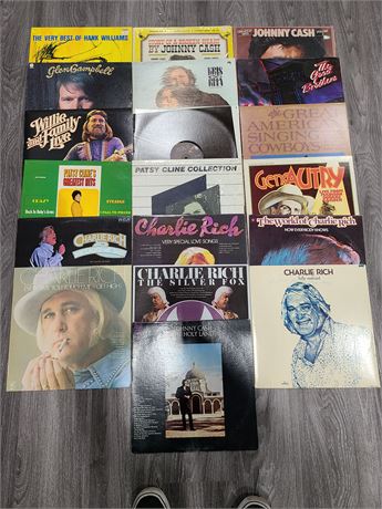 20 COUNTRY RECORDS (good condition)