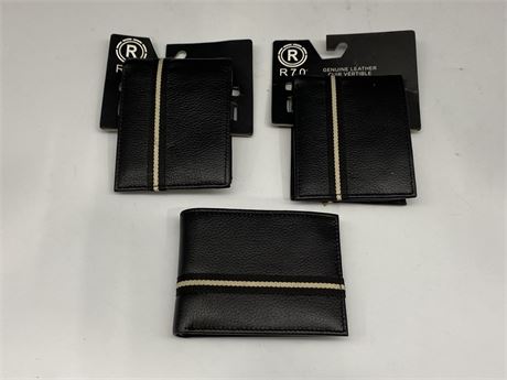 3 NEW LEATHER WALLETS