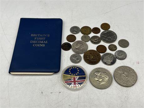 COIN LOT INCLUDING GOLD PLATED BREXIT COIN