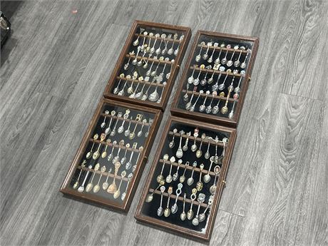 COLLECTOR SPOON COLLECTION W/4 DISPLAY CASES