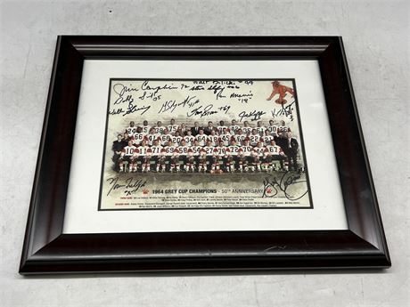 TEAM SIGNED BC LIONS 1964 GREY CUP CHAMPIONS PICTURE (17”x14”)