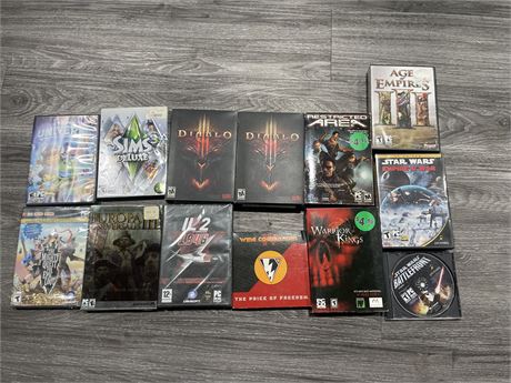 LOT OF 13 COMPUTER GAMES