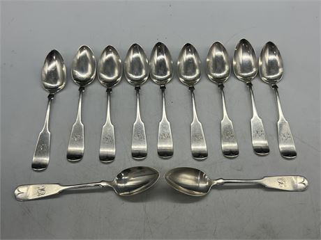 11 STERLING R.W. & S (WALLACE) SPOONS - 183 GRAMS
