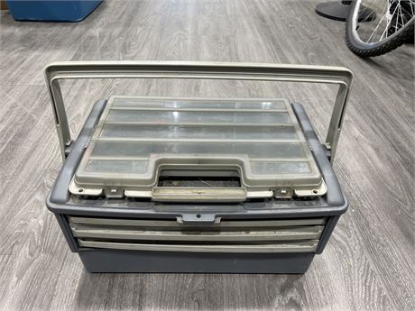 LARGE FISHING TACKLE BOX W/ CONTENTS