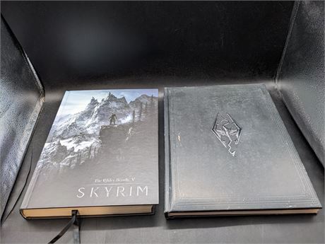 2 SKYRIM COLLECTORS EDITIION HARDCOVER GUIDE BOOKS - EXCELLENT CONDITION