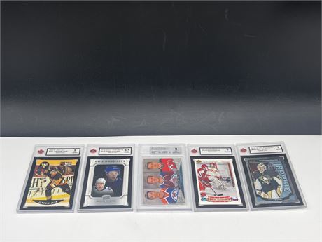 5 GRADED NHL CARDS