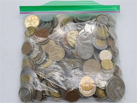 HEAVY BAG OF WORLD COINS
