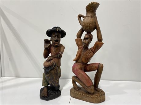 2 NATIVE AFRICAN WOOD SCULPTURES (2ft tall)