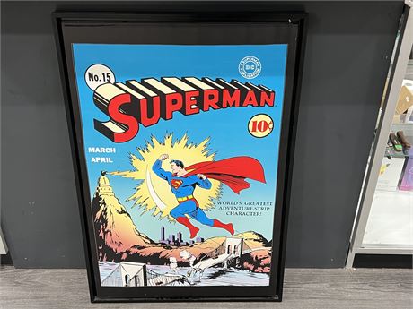 FRAMED SUPERMAN #15 COVER ART ON CANVAS 26”x38”
