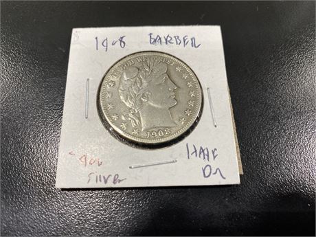 1908 USA HALF DOLLAR SILVER COIN