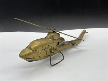 MCM SOLID BRASS HELICOPTER - 12” LONG