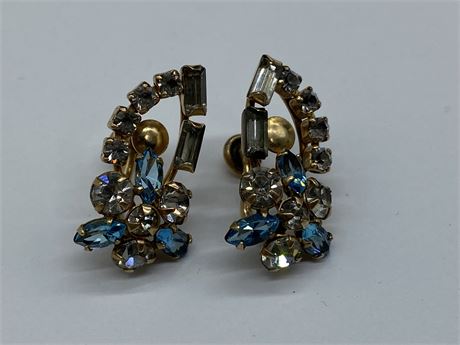 VINTAGE 12K GOLD FILLED PHYLLO CLIP ON EARRINGS
