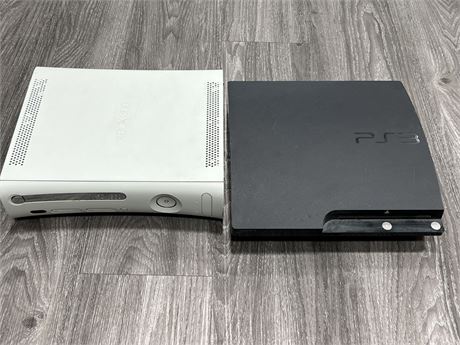 PS3 & XBOX 360 - PS3 WORKS BUT HAS NO CORDS, X360 IS FOR PARTS